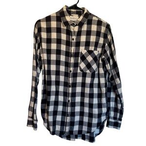 Ralph Lauren Denim & Supply Boyfriend Flannel Buffalo Plaid Cream Black Size M